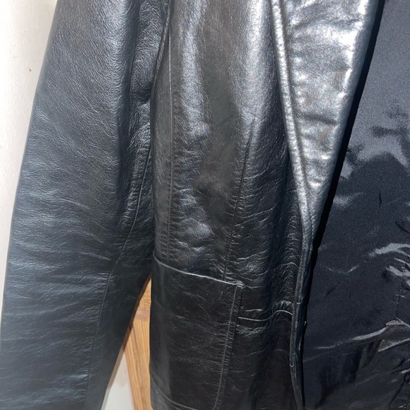 Gap black leather jacket size 12 - Picture 3 of 7